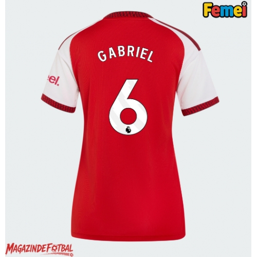 Arsenal Gabriel Magalhaes #6 Tricou Fotbal Replică 2026-27 Femei Acasa Arsenal Gabriel Magalhaes #6 Tricou Fotbal Replică 2026-27 Femei Acasa